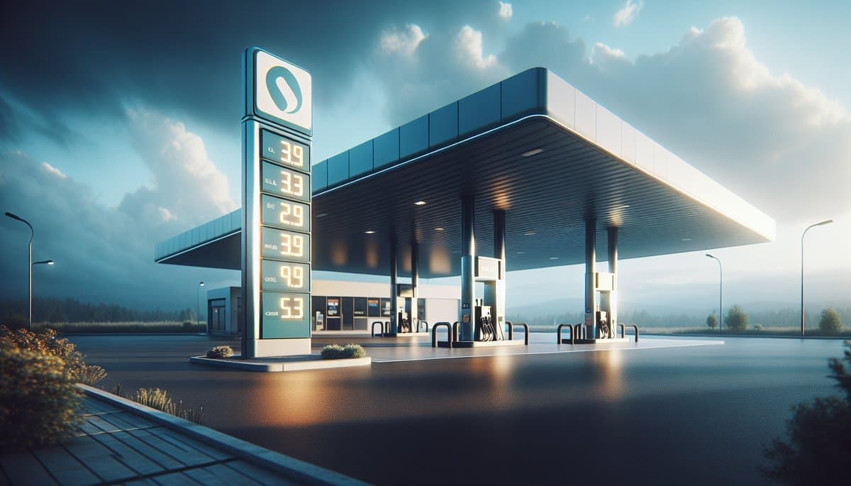 Tankstellen-Preisanzeige mit hohen Benzin- und Dieselpreisen